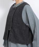 ヘリンボンウールシャギー　2wayベスト